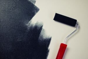 paint roller with dark paint