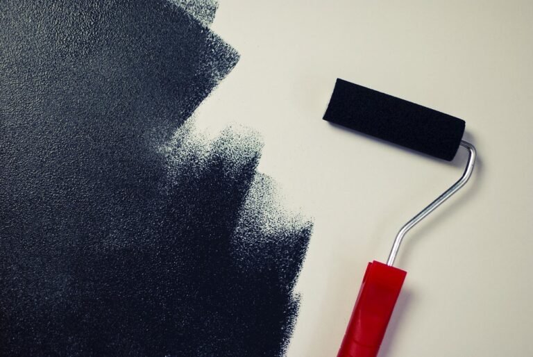 paint roller with dark paint